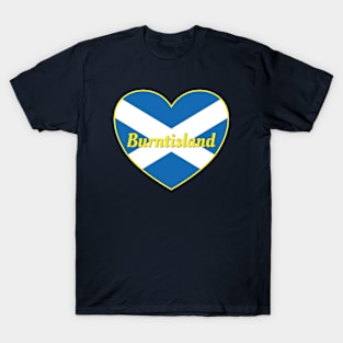 Burntisland Scotland UK Scotland Flag Heart T-Shirt